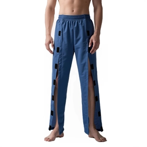 Pantalon de Récupération Post-Opératoire Homme Facile à Mettre et à Enlever Pantalon de Soins Taille Élastique Ample Coupe Droite