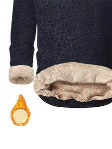 Close-up of thick fleece lining on men's stand collar sweatshirt for winter warmth