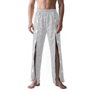 Pantalon de soin gris clair pour homme avec boutons latéraux pour habillage facile