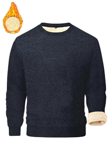 Detail of men's thermal sweatshirt showing thick lamb wool lining and ribbed cuffs