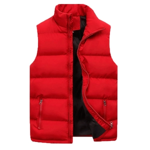 Men's Casual Quilted Puffer Vest Stand Collar Zipper Pockets Winter Warm Sleeveless Jacket Plus Size M-6XL Outerwear