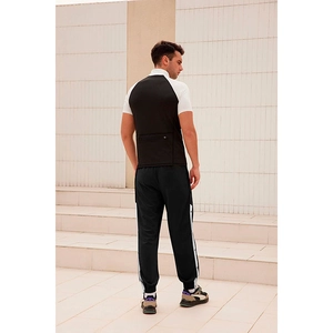 Men's loose basketball track pants with side buttons and functional back pocket sports set