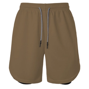 Detail der atmungsaktiven, schnelltrocknenden Herren-Laufshorts mit elastischem Bund und Kordel