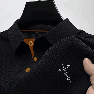 Men's Casual Waffle Knit Polo Shirt Short Sleeve Breathable Contrast Color Lapel Top With Jesus Letter Print