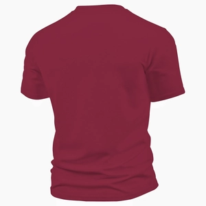Detail view of the breathable wine red Henley T-shirt back showing fine mesh texture