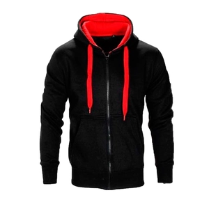 Herren Lässiger Zip Up Hoodie Kontrastfarbe Baumwollmischung Langarm Sweatshirt Jacke Mit Kordelzug Tasche Einfarbig