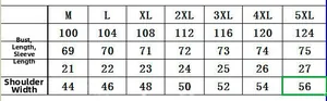 Size chart table for men's business polo shirt showing bust and length measurements