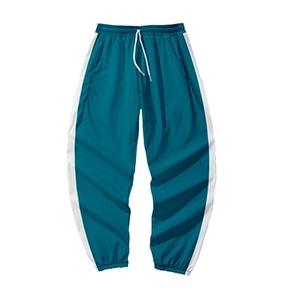 Pantalon de jogging sarcelle classique avec rayures blanches et cordon de serrage