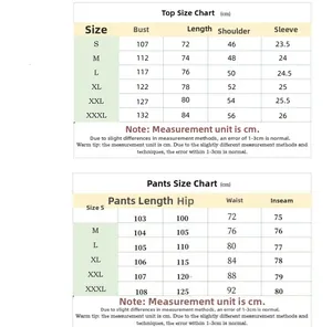 Detailed size chart for men waffle casual set showing shirt and pants measurements