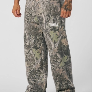 Pantaloni sportivi mimetici da uomo a gamba dritta per fitness con stampa camo