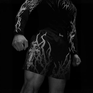 Ανδρικά Gothic Mesh Fitness Shorts Αναπνεύσιμα Αθλητικά Σορτς Με Τύπωμα Σταυρού Streetwear Χαλαρά Σορτς Για Άσκηση