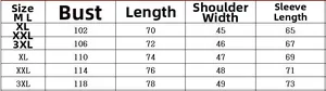 Guide des tailles détaillé pour sweat à capuche homme avec mesures du M au 3XL inclus