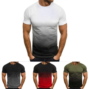 Camiseta ajustada de hombre con estampado 3D degradado y cuatro opciones de color deportivo