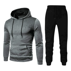 Survêtement de sport pour homme avec sweat à capuche dégradé gris et pantalon de jogging