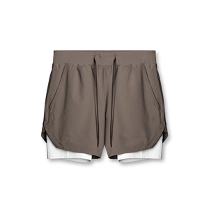 Men's 2-in-1 sports fitness shorts quick dry training running gym athletic wear breathable