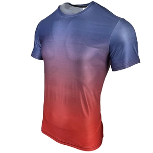 Détail d'un t-shirt de sport pour homme avec dégradé et texture de muscle en 3D