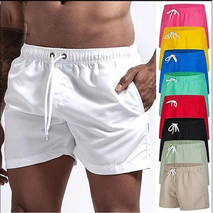 Men's Quick Dry Swim Trunks Polyester Breathable Beach Shorts With Mesh Lining Elastic Waist Drawstring Swimming Bottoms