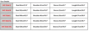 Size chart for men's hooded t-shirt showing bust, shoulder, sleeve, and length measurements