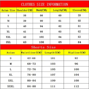 Detailed Asian size chart for women hoodie and sports pants set in centimeters