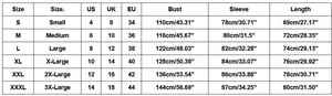 Size chart for men's hoodie including bust and sleeve measurements from size S up to 3XL