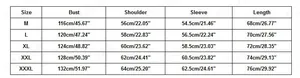 Size chart table for oversized fleece hoodie with measurements from M to 3XL