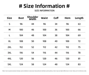 Detailed size chart for Hawaiian floral short sleeve shirt showing chest and shoulder info