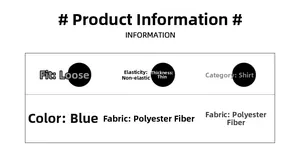 Size chart showing loose fit, polyester fabric, and thin thickness for Hawaii shirt