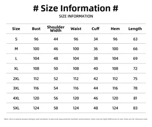 Detailed size chart for men's Hawaiian shirt featuring measurements from S to 5XL