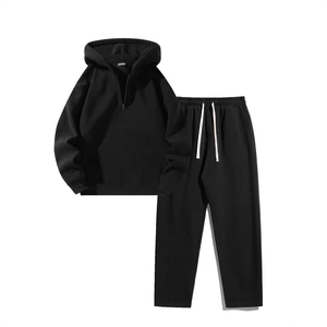 Women Casual Tracksuit Half Zip Hooded Sweatshirt And Wide Leg Pants Solid Color Long Sleeve Sporty Loungewear Clothing