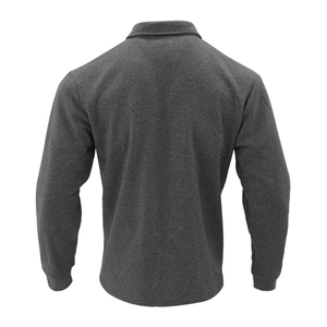 Vue arrière de la veste tactique gris foncé doublée en polaire avec bords-côtes