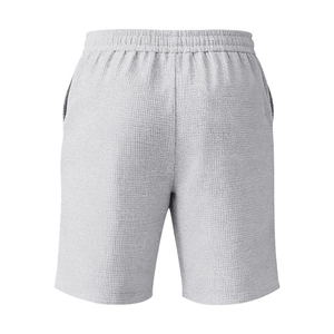 Vue arrière du short en maille gaufrée avec taille élastique et texture du tissu