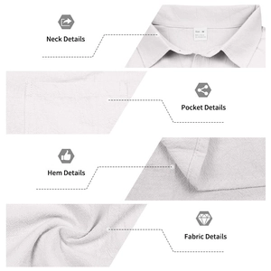 Detailed views of white sleeveless linen shirt neck, pocket, hem and fabric texture
