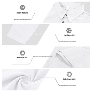 Detailed fabric texture and labels of white linen blend polo shirt and shorts set