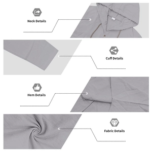 Détails du sweat à capuche en lin pour homme avec cordon, poignets et texture du tissu