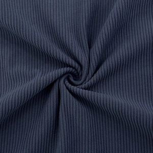 Macro shot of vertical ribbed knit texture on a dark grey casual cotton henley sweater