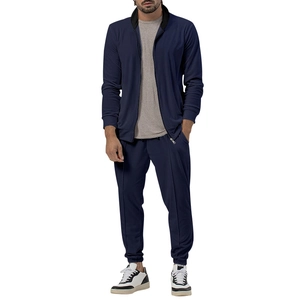 Herren Sportanzug in Navyblau mit Reißverschlussjacke und passender Jogginghose im Set