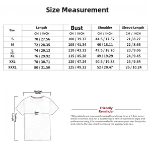 Detaillierte Größentabelle für gestreifte Herren-Poloshirts von S bis 3XL mit CM und INCH