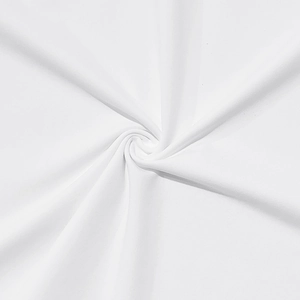 Macro della trama del tessuto in cotone bianco traspirante e della maglia elastica
