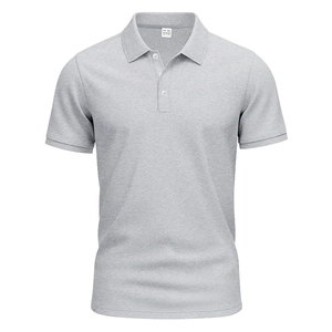 Close-up of men's polo shirt neckline showing gray honeycomb fabric and XXL size label