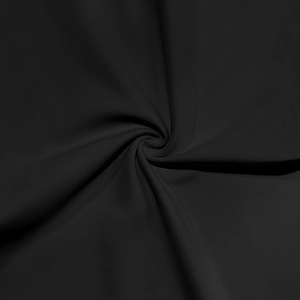 Detailed close-up showing the elastic black knitted fabric texture and spiral folds of vest