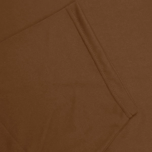 Detailed close-up showing the double-needle stitching and texture of coffee brown fabric