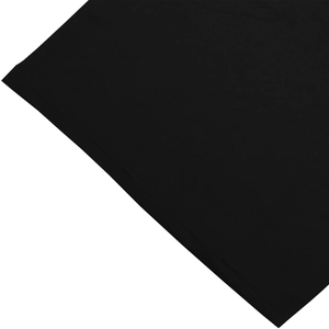 Detail view of double-needle stitching on high-density black quick-dry fabric hem