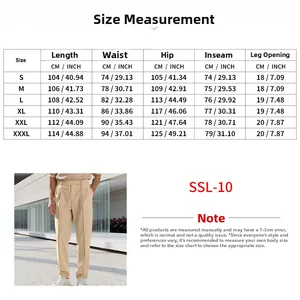 Tableau des tailles détaillé pour pantalons décontractés homme du S au XXXL avec mesures