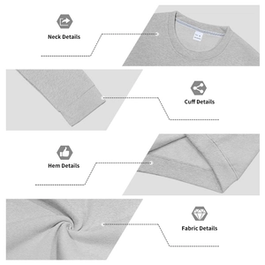 Detailweergave grijze sweatshirt met geribbelde manchetten, zoom en polyester stoftextuur