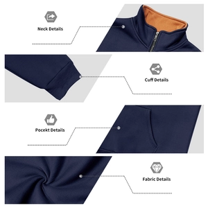 Detailweergave van fleece sweatshirt met ritssluiting, geribbelde manchetten en textuur