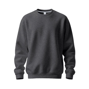 Detailansicht der melierten Rippbündchen und des Saums am Herrenstrickpullover