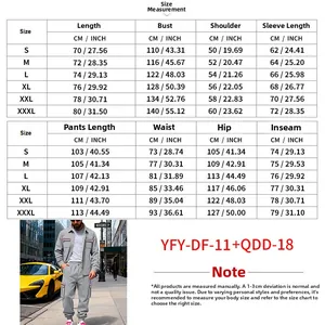 Tableau des tailles détaillé pour ensemble veste polaire et pantalon cargo pour homme