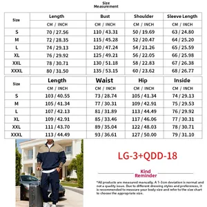 Tableau des tailles détaillé pour ensemble de survêtement homme avec sweat et pantalon cargo