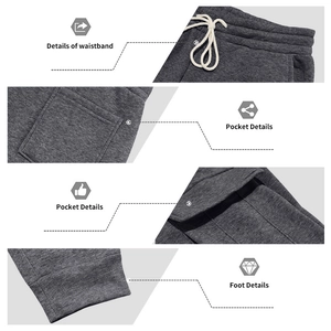 Détails du jogging gris anthracite avec taille à cordon et poches renforcées