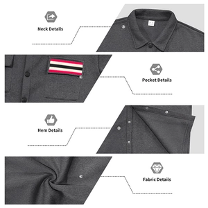 Détails de la veste thermique pour hommes avec col, poches et finitions de l'ourlet